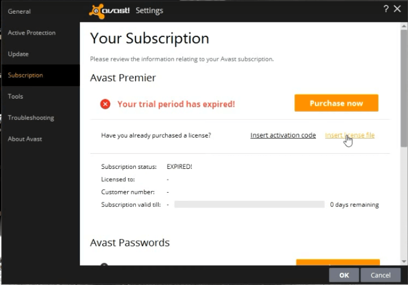 avast activation code not working