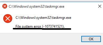 file system error 2147219196