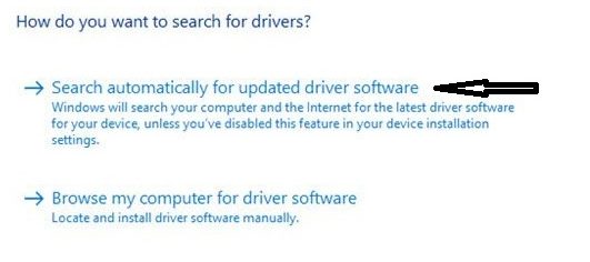 Search automatically for update drivers software