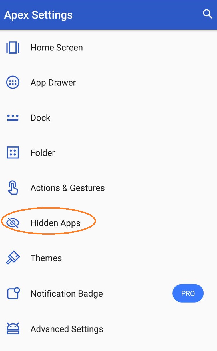 click on Hide apps