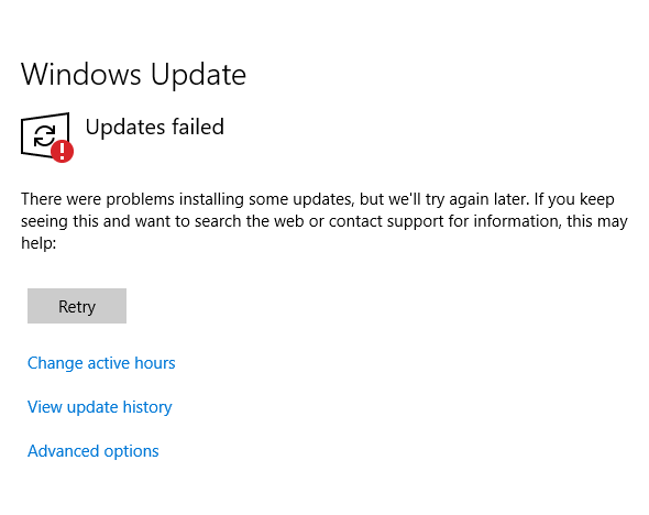 windows 10 update failed to install