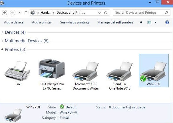 Do right tap on printer