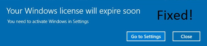 your Windows License will Expire Soon on windows 10