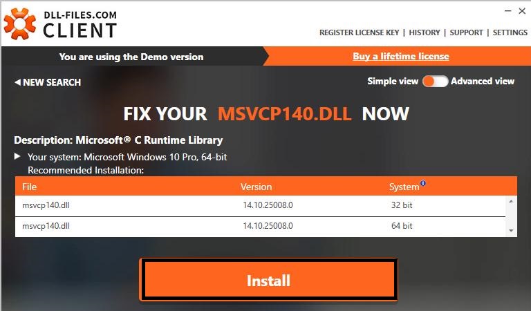 fix msvcp140.dll is missing error
