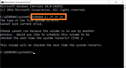 Run CHKDSK tool to fix hard drive issue