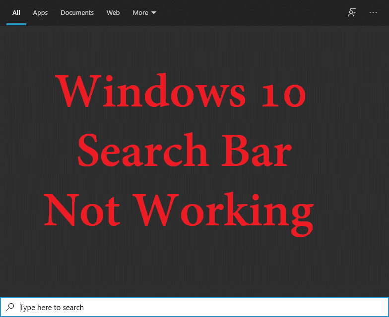 windows 10 search bar not working