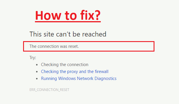 connection was reset chrome