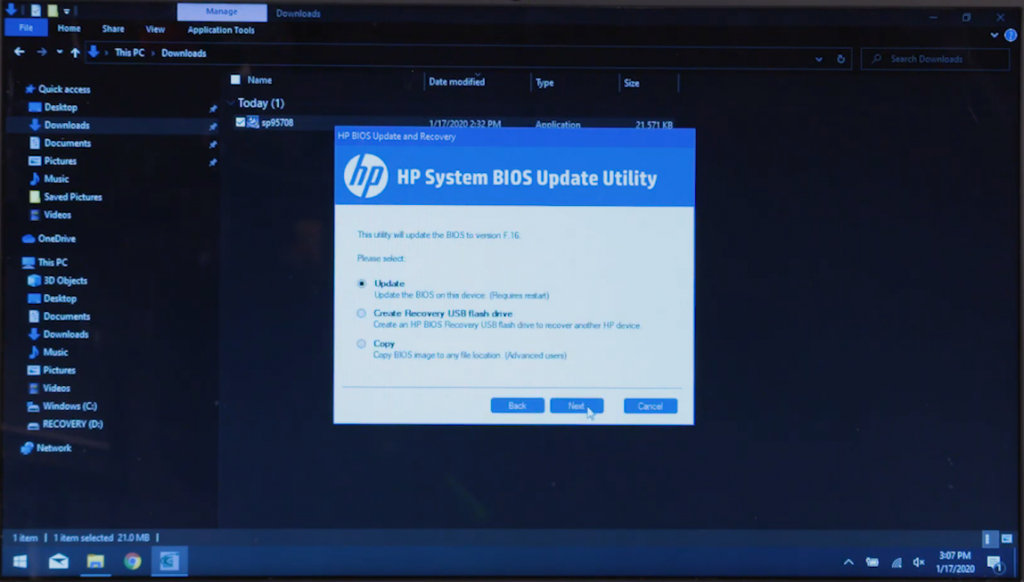 HP Laptop BIOS Update Windows 10 2021