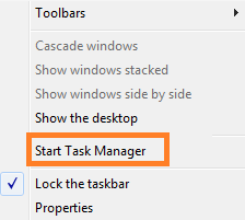 Tap on Start Task Manager