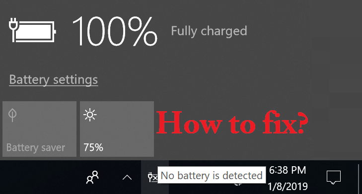 no battery is detected