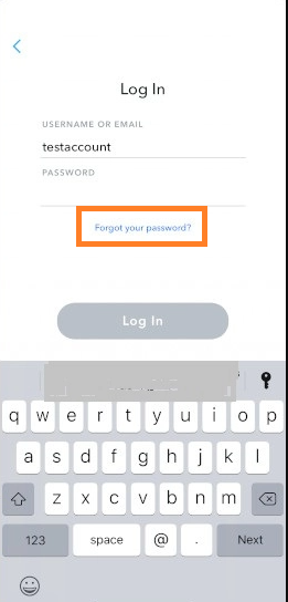 Tap on Forgot your password
