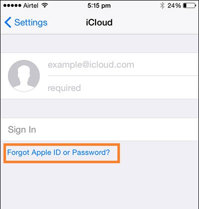 Apple ID password reset