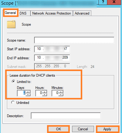 How to change DHCP Lease Time via DHCP server