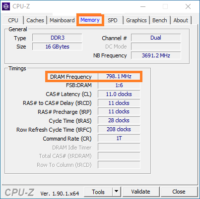 CPU-Z RAM Speed