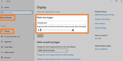 How to Change Font Size on Windows 10 using Settings