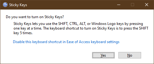 turn off keyboard sounds windows 10