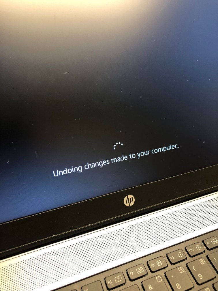 Fix: Undoing changes made to your computer - Windows 10