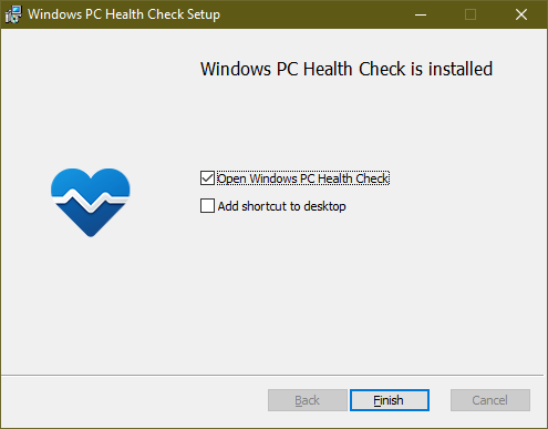 open windows pc health check