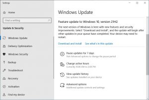 feature update to windows 10 version 21h2