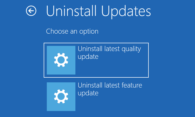 uninstall feature updates windows 11
