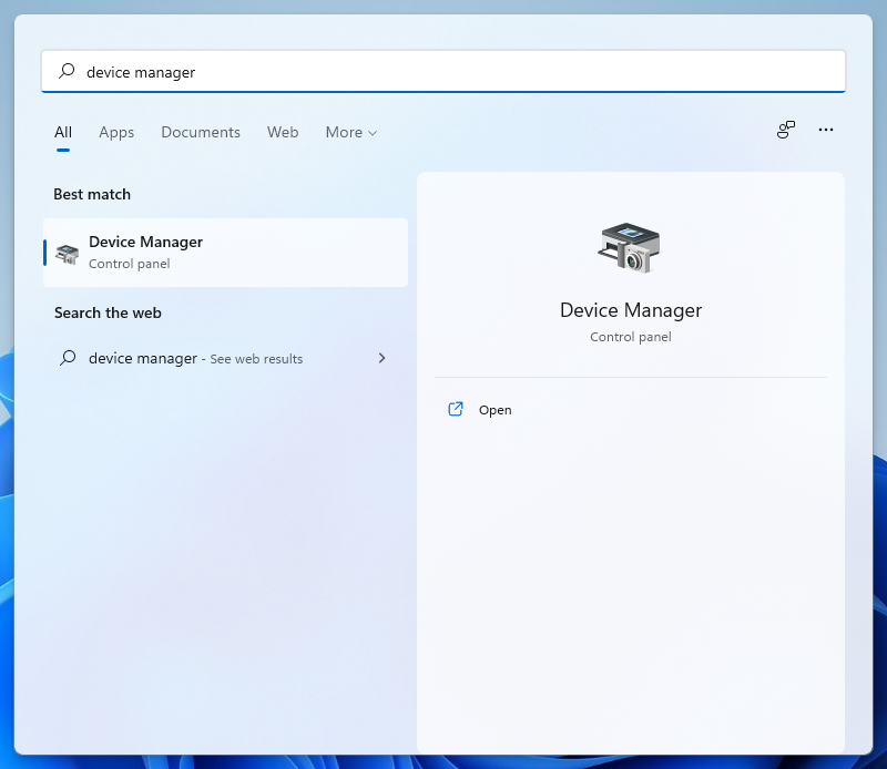 device manager windows 11 start menu