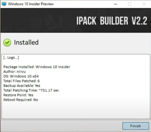 finish windows 11 icon pack installation