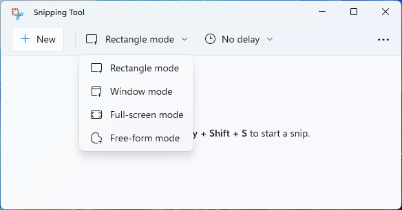 snipping tool modes
