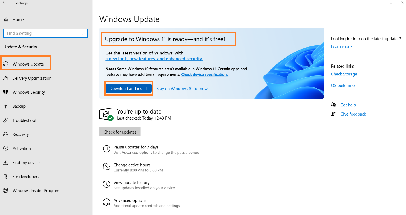 Upgrade to Windows 11 using Windows Update
