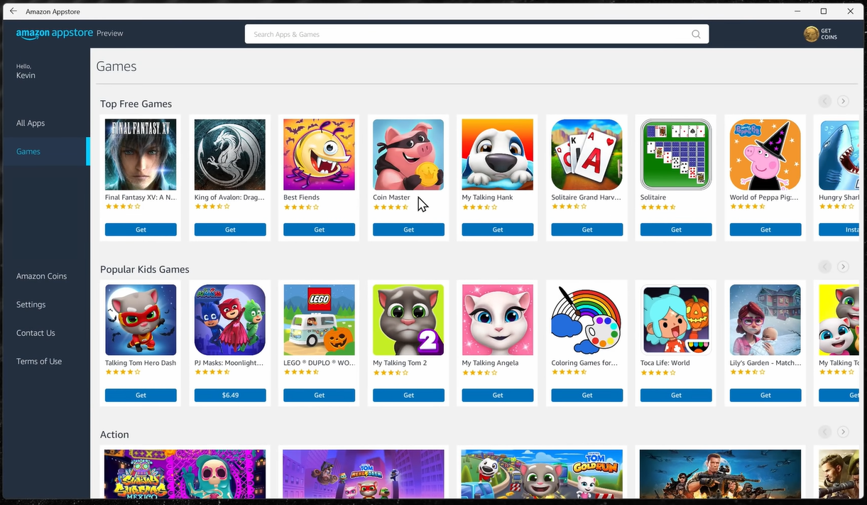 download install apps games from amazon appstore windows 11