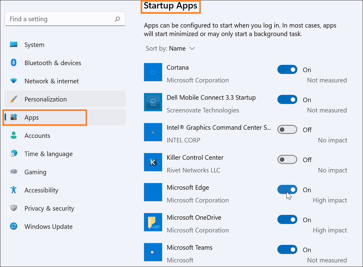 Disable Startup Apps on Windows 11