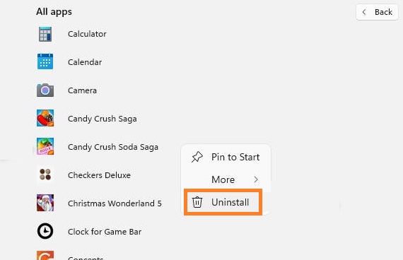 Uninstall Unwanted Software on Windows 11