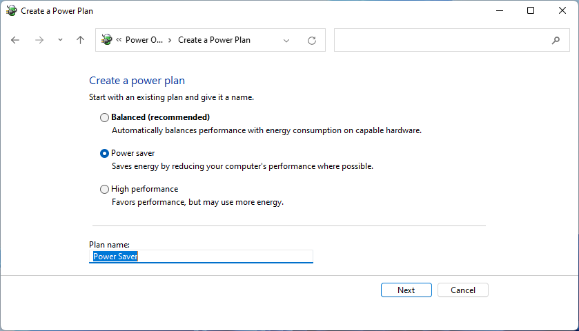 create power plan windows 11