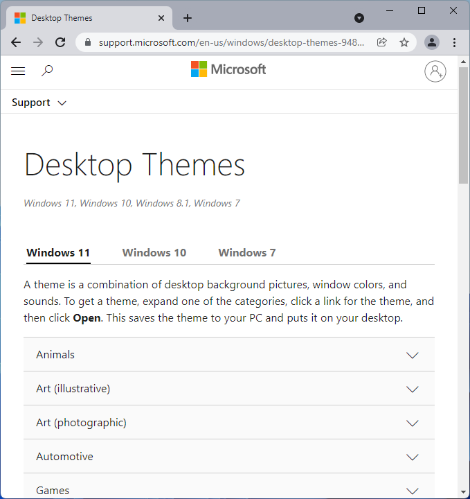 desktop themes by microsoft windows 11