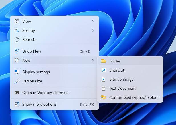 new folder windows 11