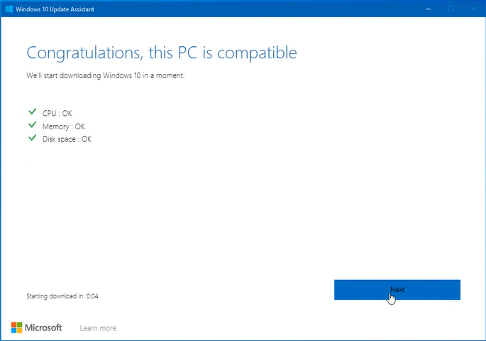 windows 10 update assistant compatibility