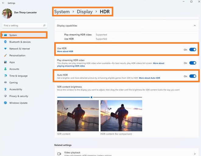 Enable Auto HDR in Windows 11 using Settings