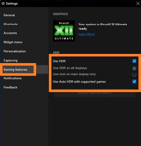 Enable Auto HDR in Windows 11 using Xbox Game Bar
