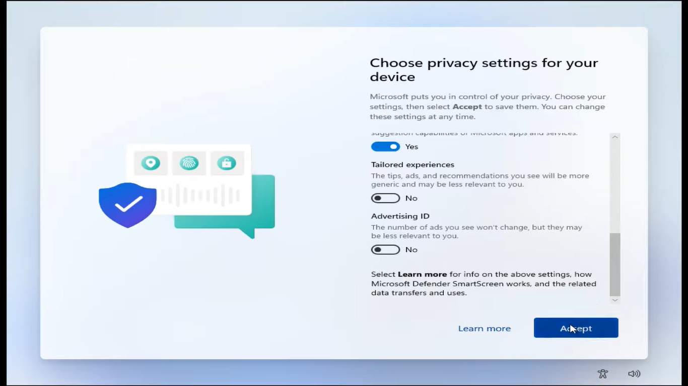 accept privacy terms and conditions