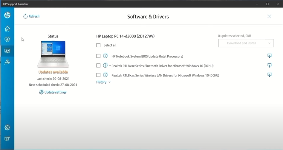 download install update driver hp laptop