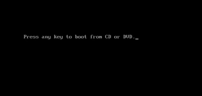 press any key to boot from cd or dvd