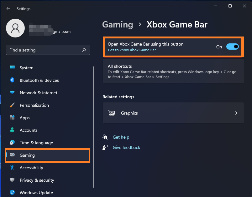 Enable Xbox Game Bar on Windows 11