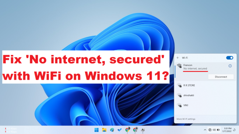 no internet wifi windows 11