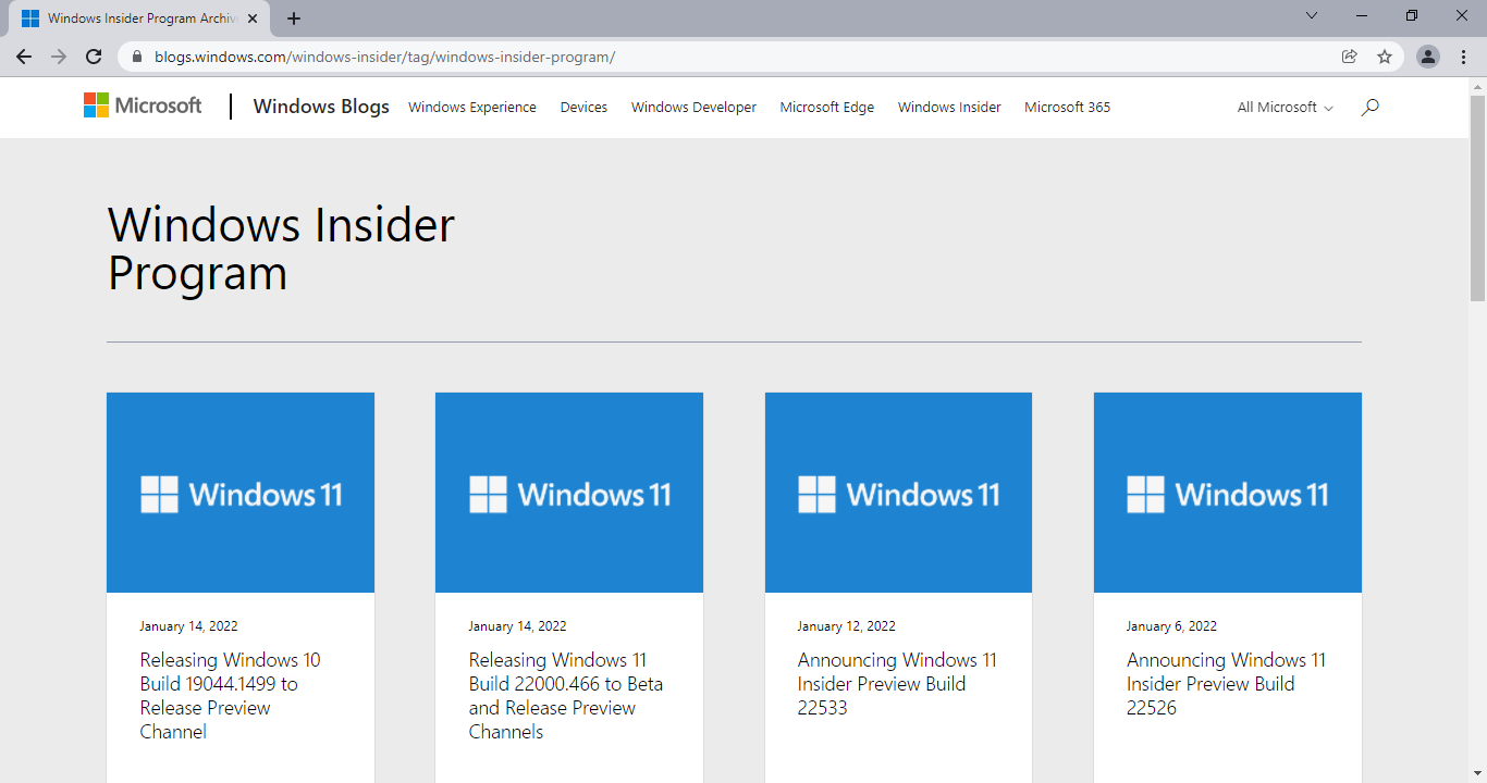 windows insider program windows 11 version